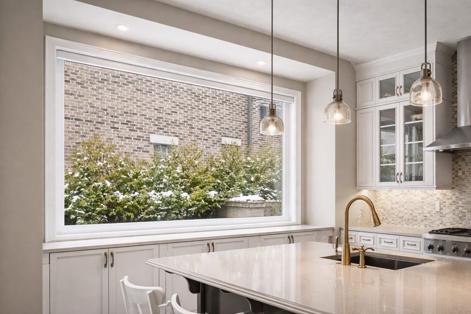 Picture window installation by Bright House windows Vaughan, ON