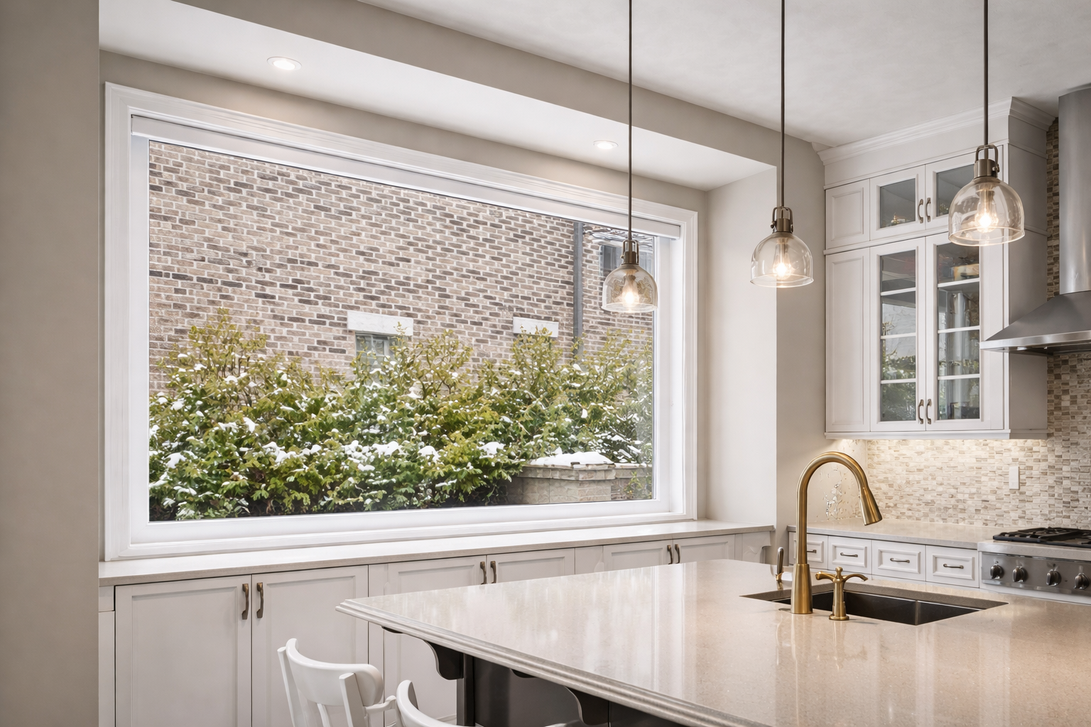 Picture window installation by Bright House windows Vaughan, ON