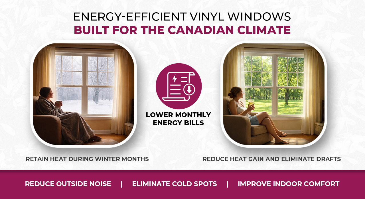 Energy-efficient vinyl windows built for the Canadian climate in Toronto homes